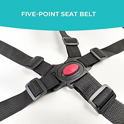 5 Point Harness Seat Belt,Adjustable Baby Seat Belt Full Protection Security Harness Seatbelt for High Chair and Pushchair Black
