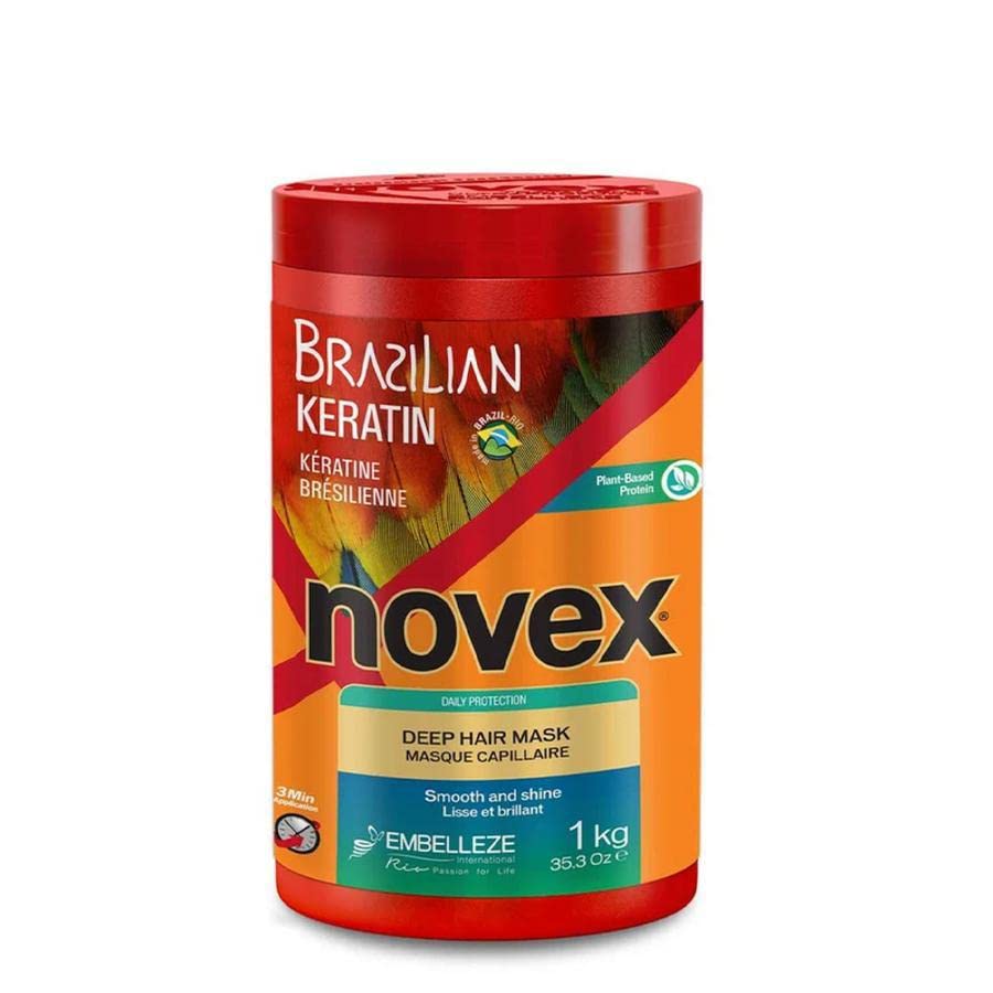 Embelleze Novex Brazilian Keratin Hair Care Treatment Cream - 35.3 Oz | Embelleze Novex Creme de Tratamento Capilar com Queratina Brasileira - 1Kg