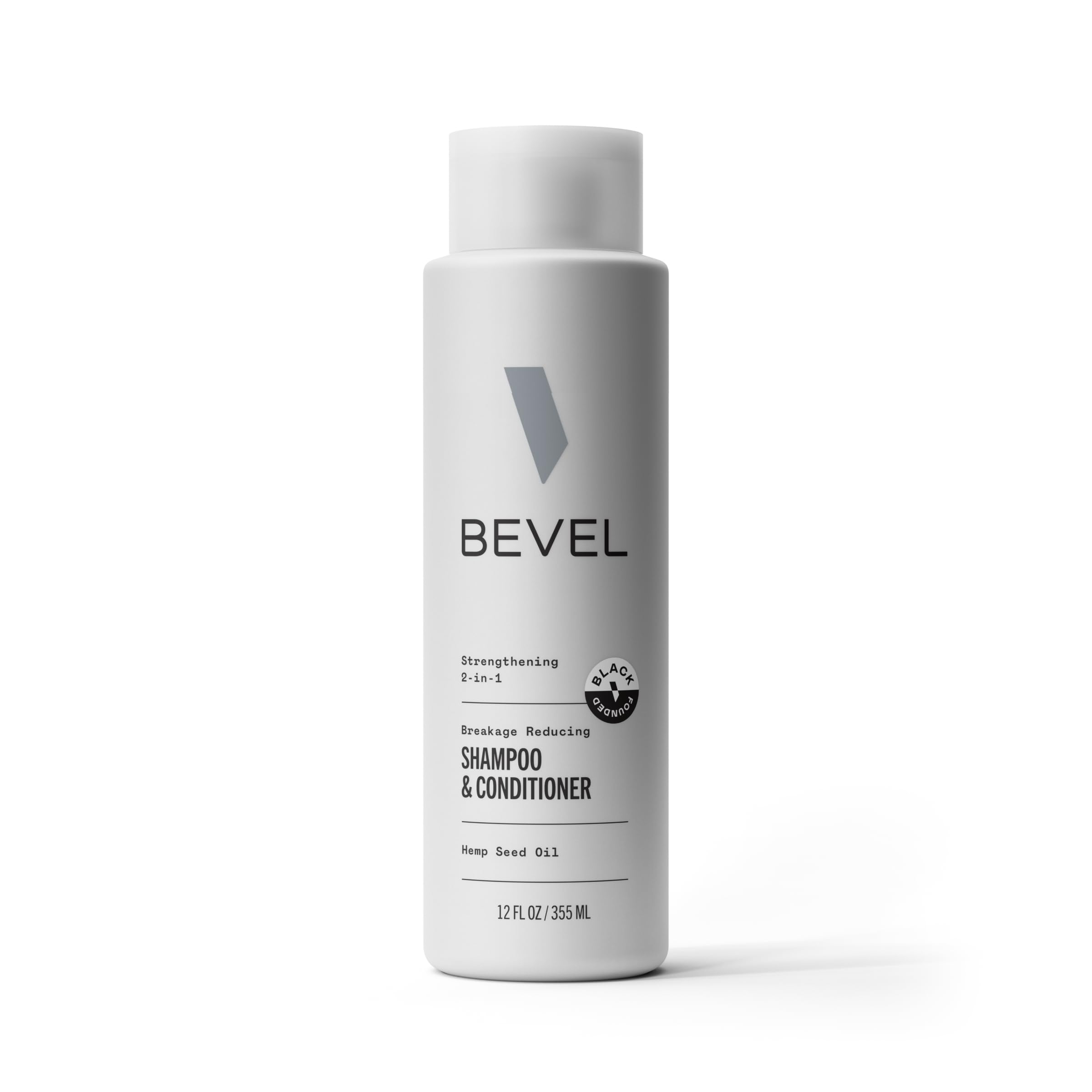 Bevel Shampoo and Conditioner for Men with Hemp Seed Oil and Biotin, 2 in 1 Strengthening Formula Conditions and Moisturizes Hair to Reduce Breakage, For Coarse, Curly and Textured Hair, 12 Oz
