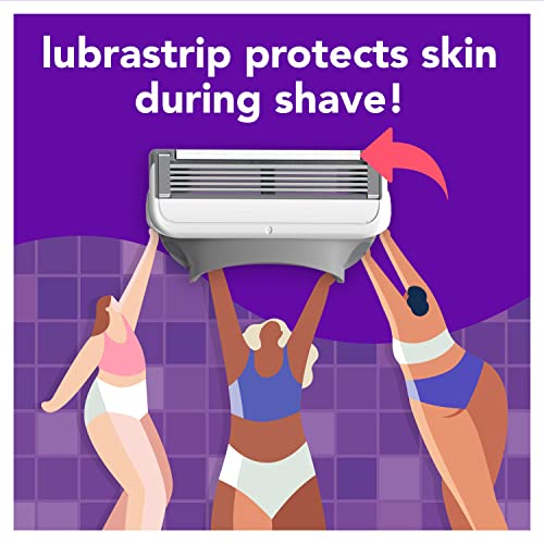 joy Womens Razor Blade Refills, 8 Count, Purple, Lubrastrip to Help Avoid Skin Irritation