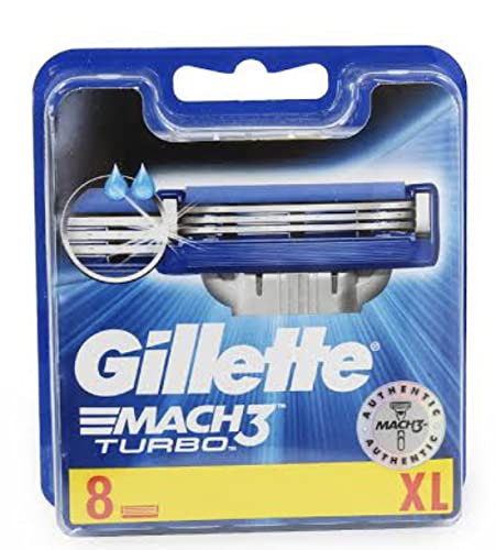 Gillette 27492-3 Mach 3 Mens Turbo Refill Cartridge Blades - 24 Pack