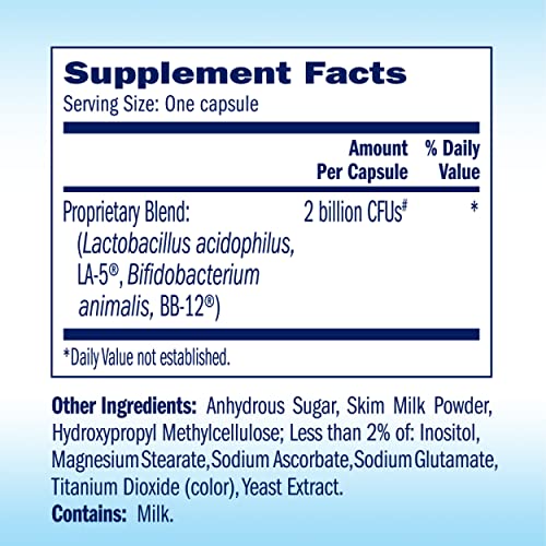 TruBiotics Daily Probiotic, 60 Capsules - Gluten Free, Soy Free Digestive + Immune Health Support Supplement for Men and Women