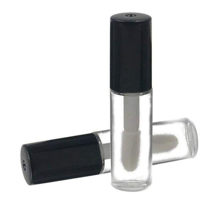 12PCS 1.2ML Lip Balm Container Tubes With Black Cap & Inner Plug- Mini Plastic Empty Lip Gloss Tube For DIY Using