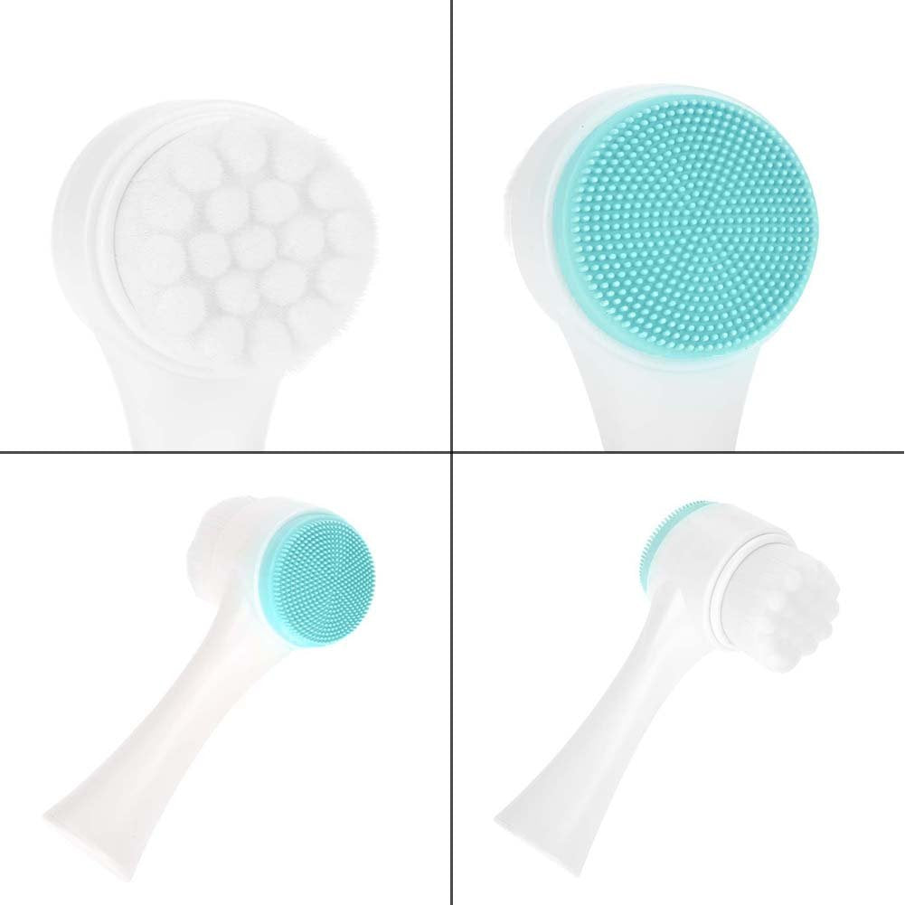 Sonew Blue: Facial Cleansing Brush, Double Sided Clean & Exfoliating & Massage Soft Bristles, Silicon Face Pore Cleanse, Blackhead, Acne Dry Or Wet Multi-Purpose(Blue)