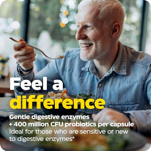 Enzymedica, Digest Basic + Probiotics, Gentle Digestive Enzymes with 400 Million CFU Active Cultures per Capsule, 90 Count