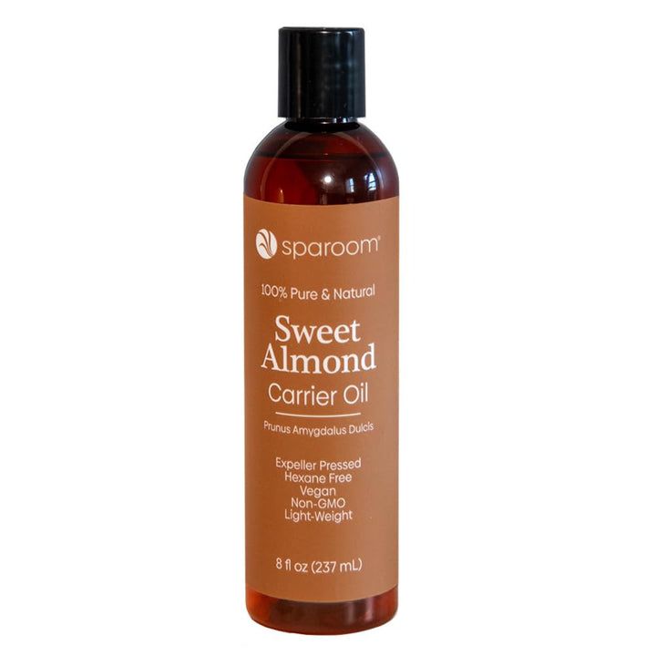 SpaRoom 100% Pure and Natural Carrier Oil, Hair and Skin Moisturizer, Aromatherapy and Massage Oil Base for Essential Oils, 8 Ounces, Sweet Almond Oil