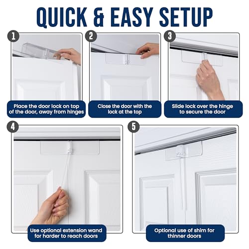 (2- Pack) - Safety Innovations Bi-fold Door Lock - Closet Protection Child and Pet Proof Bi-fold Door Lock - Tool-Free Installation - Unbreakable Clear Polycarbonate - for 1 3/8 Thick Wood Doors