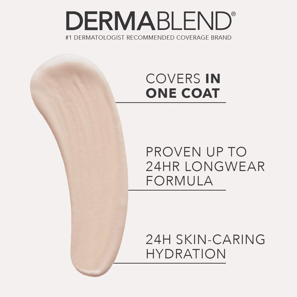 Dermablend Cover Care Concealer, Full Coverage Concealer Makeup and Corrector for Under Eye Dark Circles, Acne & Blemishes, 24-Hr Hydration, Matte Finish, XL Applicator