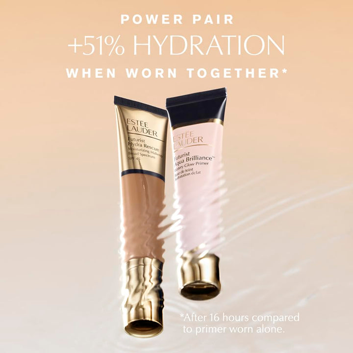 Estée Lauder Futurist Aqua Brilliance™ Watery Glow Primer with Hylauronic Acid for Triple Moisture, 0.5 Ounce