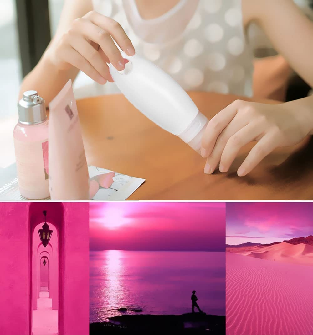 SANTREST Leak Proof Travel Bottles - Refillable Travel Containers with Shower Lanyard,3.3oz TSA Approved Squeezable Silicone Travel Tube Set for Gym Shampoo Lotion Soap(4 Pack White)