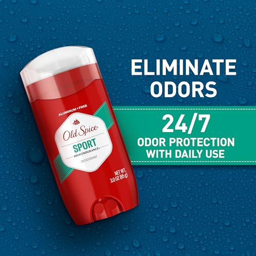 Old Spice Aluminum Free Deodorant For Men, High Endurance, 24/7 Sweat Defense & Odor Protection, 24/7 Freshness & Lasting Scent, Sport Scent, 3.0 oz (Pack of 3)
