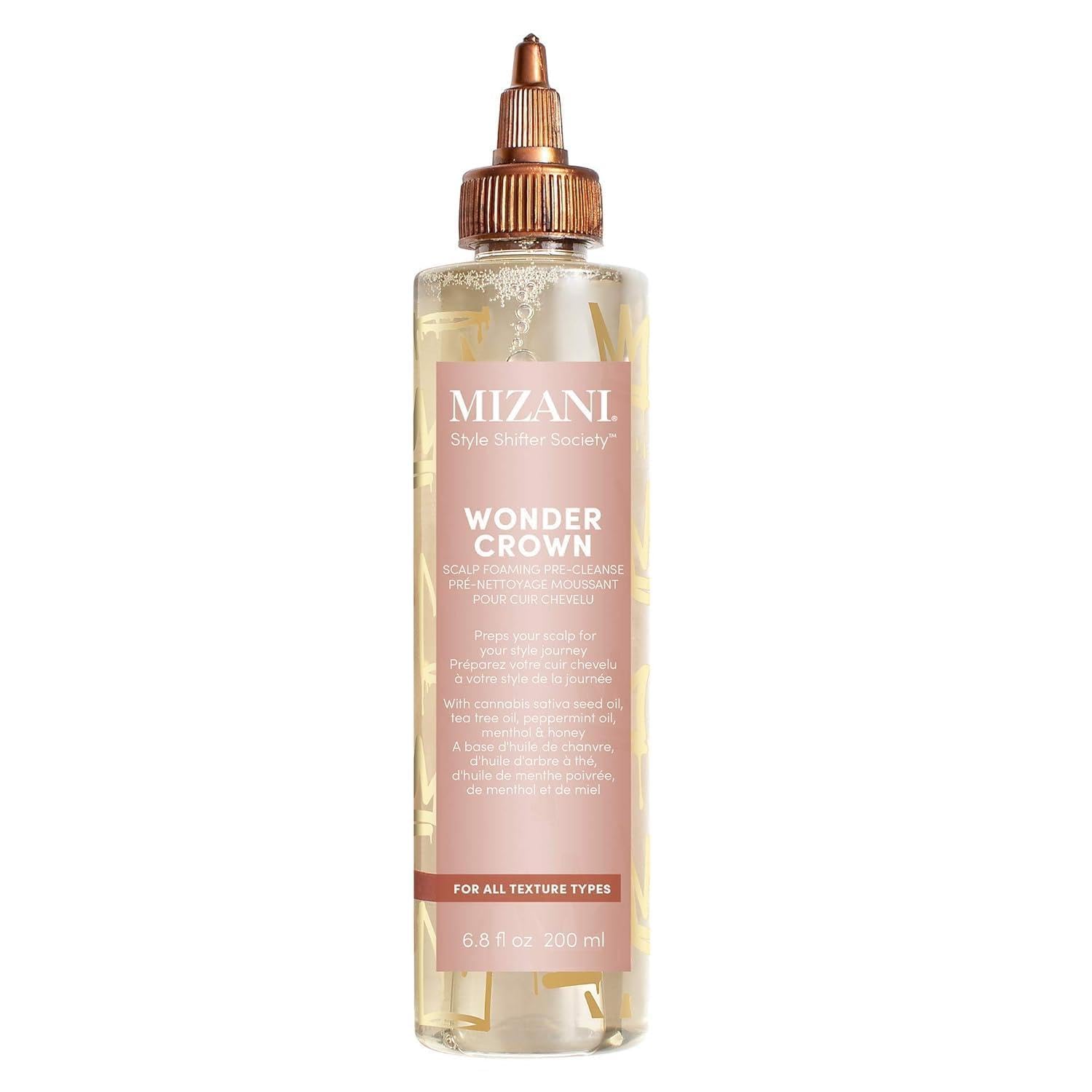 MIZANI Style Shifter Society Wonder Crown Scalp Foaming Pre-Cleanse | Scalp Cleanser that Removes Buildup | For Dry, Textured Hair | 6.8 Fl. Oz.