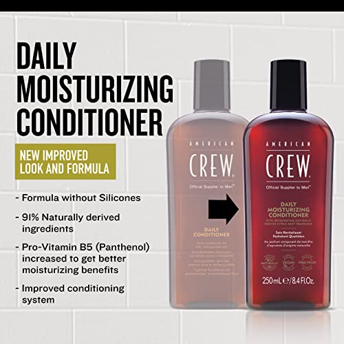 American Crew Conditioner for Men, Daily Moisturizer, Naturally Derived, Vegan Formula, Citrus Mint Fragrance, 8.45 fl oz