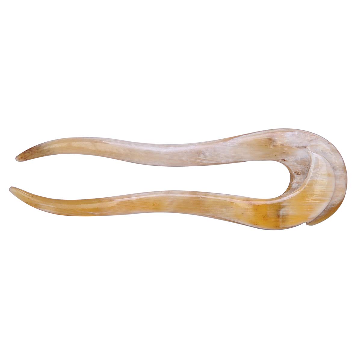 Marycrafts Big Multicolor Translucent Buffalo Horn Hair Fork, Hairfork, Hair Pin, Hairpin, Hair Accessory, Hair Toy Handmade 5.51