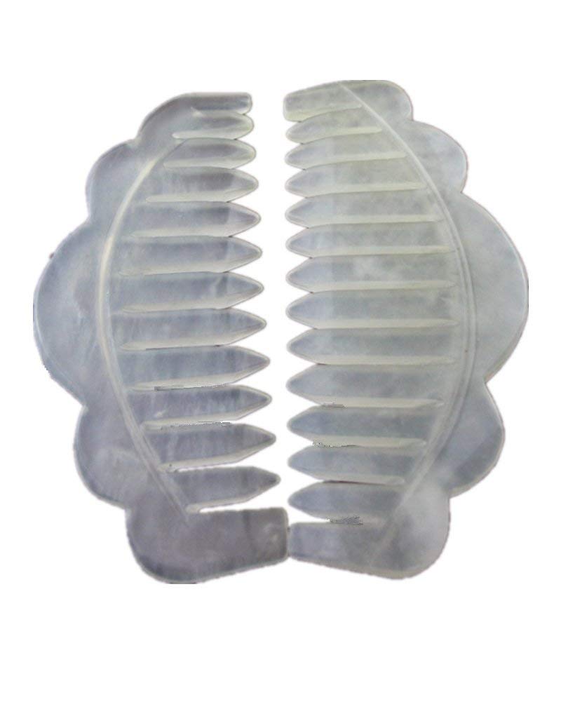 AIBER Jade Stone Head Therapy Massage Hair Comb Scalp Massager Pack of 2