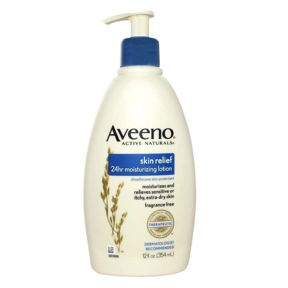 Aveeno Active Naturals Skin Relief Moisturizing Lotion, 12-Ounce Pump Bottles (Pack of 3)