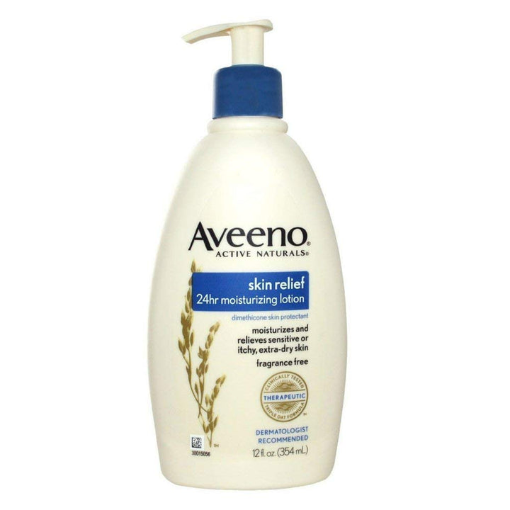 Aveeno Active Naturals Skin Relief Moisturizing Lotion, 12-Ounce Pump Bottles (Pack of 3)