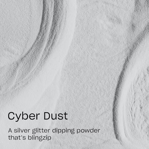 OPI Powder Perfection Cyber Dust | Opaque Bright Silver Glitter Nail Dipping Powder | Metallic Mega Mix Collection