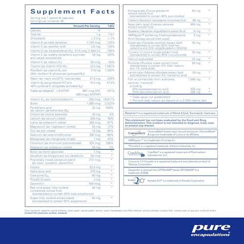 Pure Encapsulations Women's Pure Pack - for Women Over 40 - Bone, Heart, Eye & Breast Health* - with Calcium, DHA, EPA & CoQ10 - Once-Daily - 30 Packets