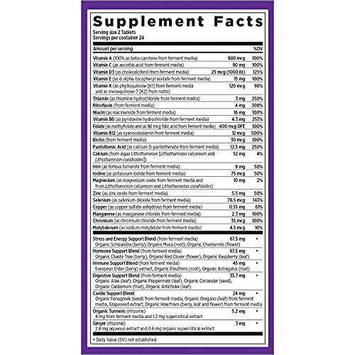 New Chapter Women's Multivitamin, Every Woman, Fermented with Probiotics + Iron + Vitamin D3 + B Vitamins + Organic Non-GMO Ingredients - 48 ct