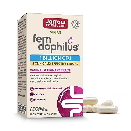 Jarrow Formulas Fem-Dophilus - 1 Billion Organisms Per Serving - 60 Veggie Capsules - Women’s Probiotic - Urinary Tract Health - Up to 60 Servings