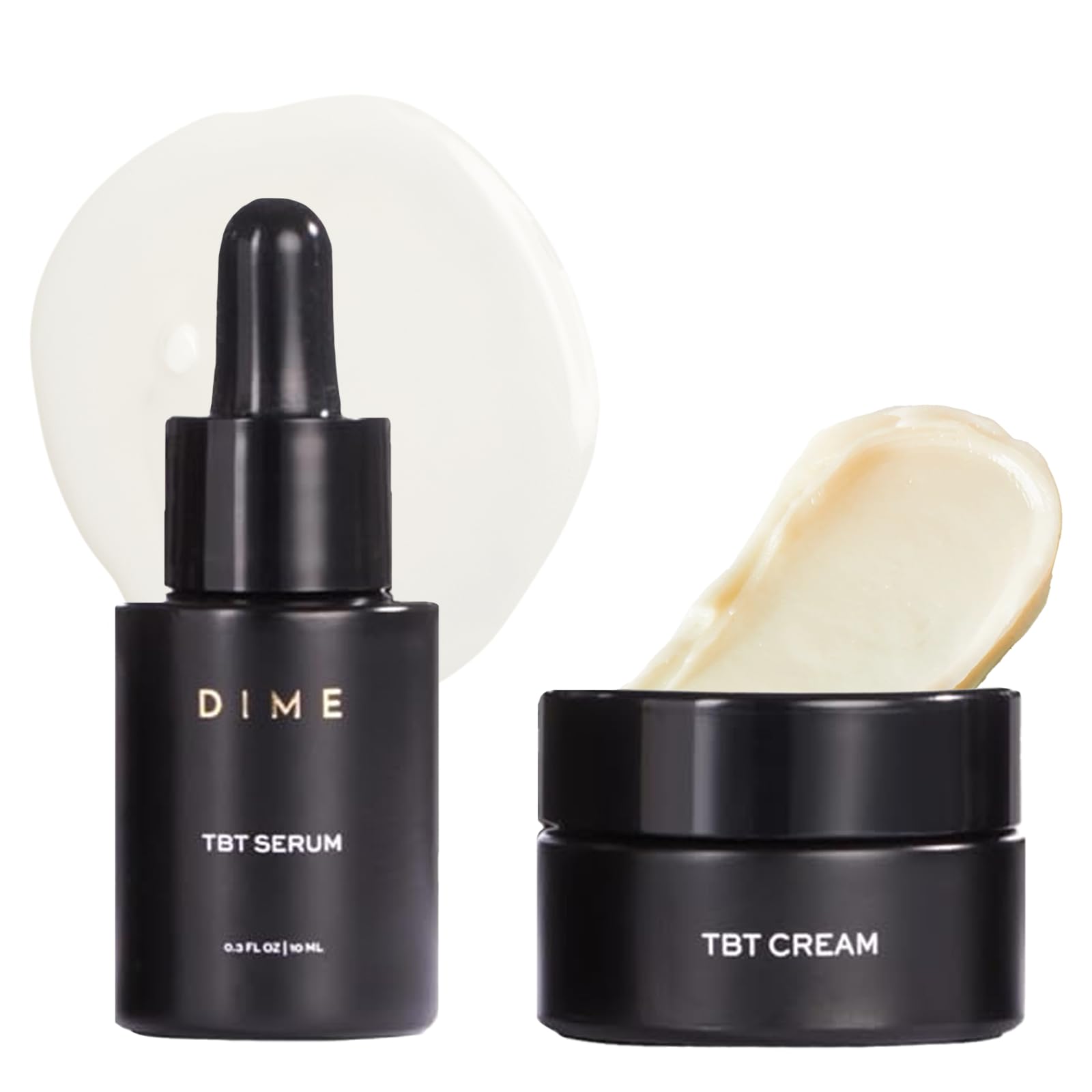 DIME Beauty TBT Reviving Skincare Set ($32 Value) - Includes TBT Cream (15 ml) + Serum (10 ml), Formulated with Bakuchiol, a Clean Retinol Alternative to Reduce the Appearance of Fine Lines & Wrinkles