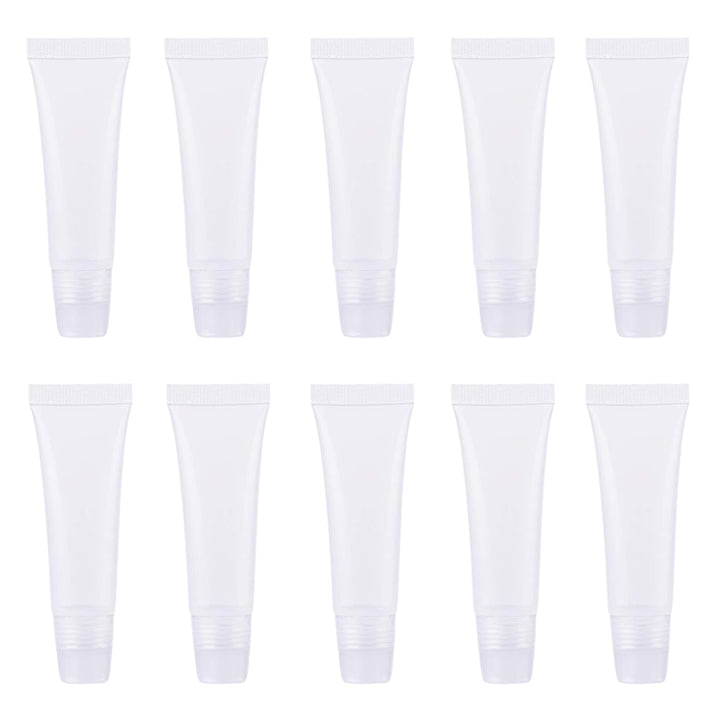 100 Pcs : Wowlife 8ml Mini Clear Empty Lip Gloss Balm Container Soft Tubes Makeup Box (100 Pcs)