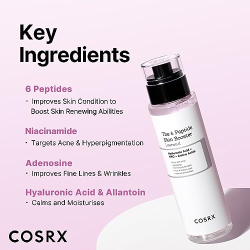 COSRX 6X Peptide Collagen Booster Toner Serum, Niacinamide & Hyaluronic Acid Skin Renewal Boosting Facial Essence for All Skin Types, Korean Skin Care, Paraben Free, 150mL/5.07 Fl.Oz