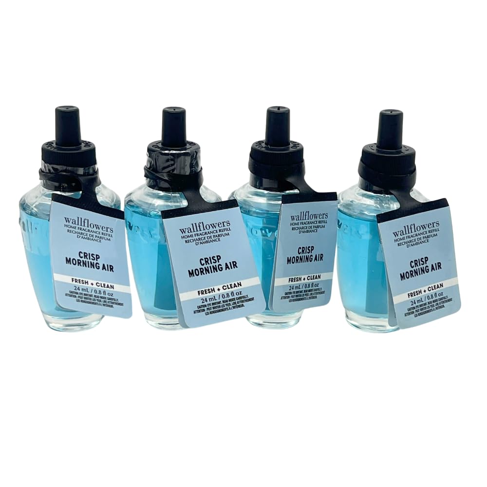 Bath and Body Works CRISP MORNING AIR Wallflowers Home Fragrance Refill, 4-pack 0.8 fl oz