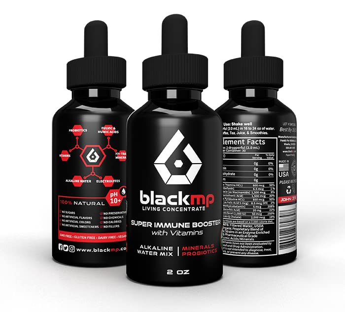 Super Immune Booster Drops with Vitamins- Pharmaceutical Grade Fulvic & Humic Acids & USDA Certified Organic Probiotics. Restores Gut Health, Strengthens Immune System & Bodily Functions. - 2oz