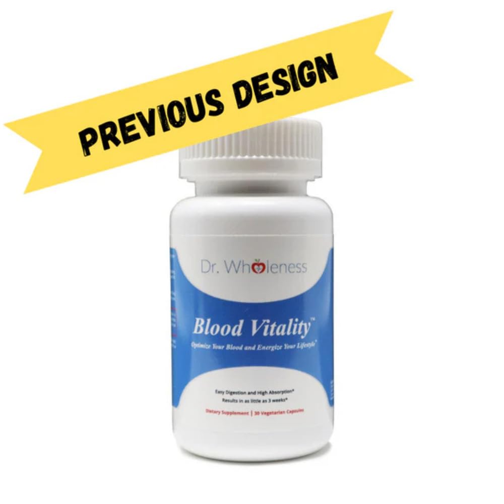 Dr. Wholeness Blood Vitality | Daily Iron/Multivitamin Supplement | Boost Ferritin and Energy, Most Effective Iron Supplement, High Potency, Non-Constipating, No Nausea, and Bioavailable | 30 Capsules