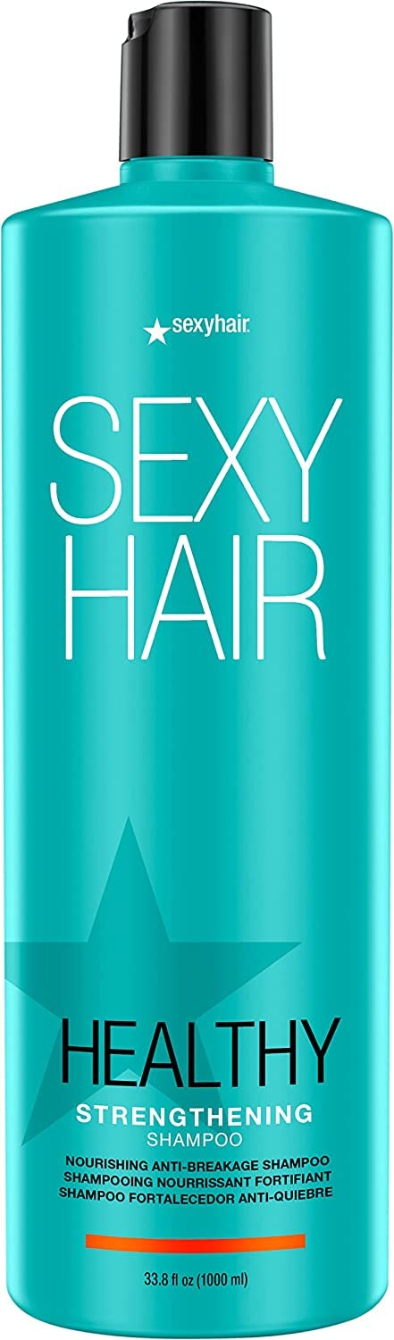 SexyHair Healthy Strengthening Anti-Breakage Shampoo, 33.8 Oz | Helps Provide Stength and Flexibility to Damaged Hair | SLS and SLES Sulfate Free