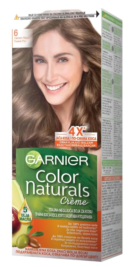 Garnier Color Naturals Nourishing Permanent Hair Color Cream -6.0 Dark Blond, 3.4 Fl. Oz.