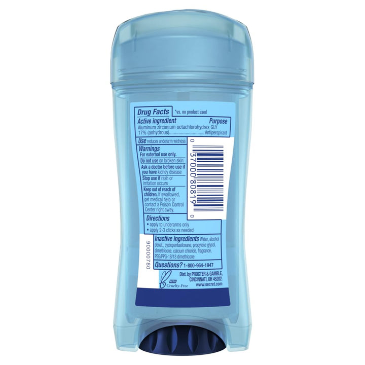 Secret Outlast Clear Gel A/P Deodorant Protecting Powder 2.7 oz. (Pack of 2)