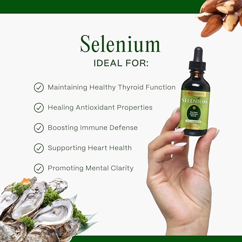 Go Nutrients Selenium 200 mcg Supplement, Yeast-Free Liquid Drops, Selenium Drops, Herbal Supplements with Trace Mineral Selenium and Purified Water, Selenium Liquid - 1.0 oz Bottle