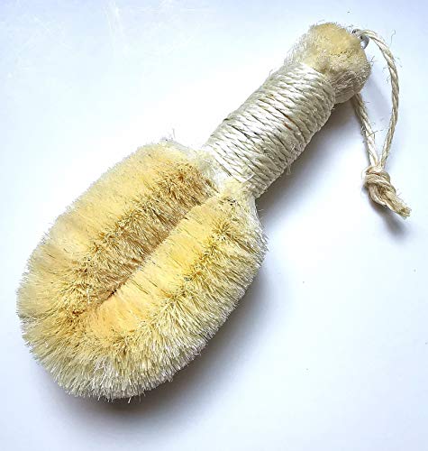 Dry Skin Bath Body Brush-100% Pure Natural Sisal Bristle. 9 Length
