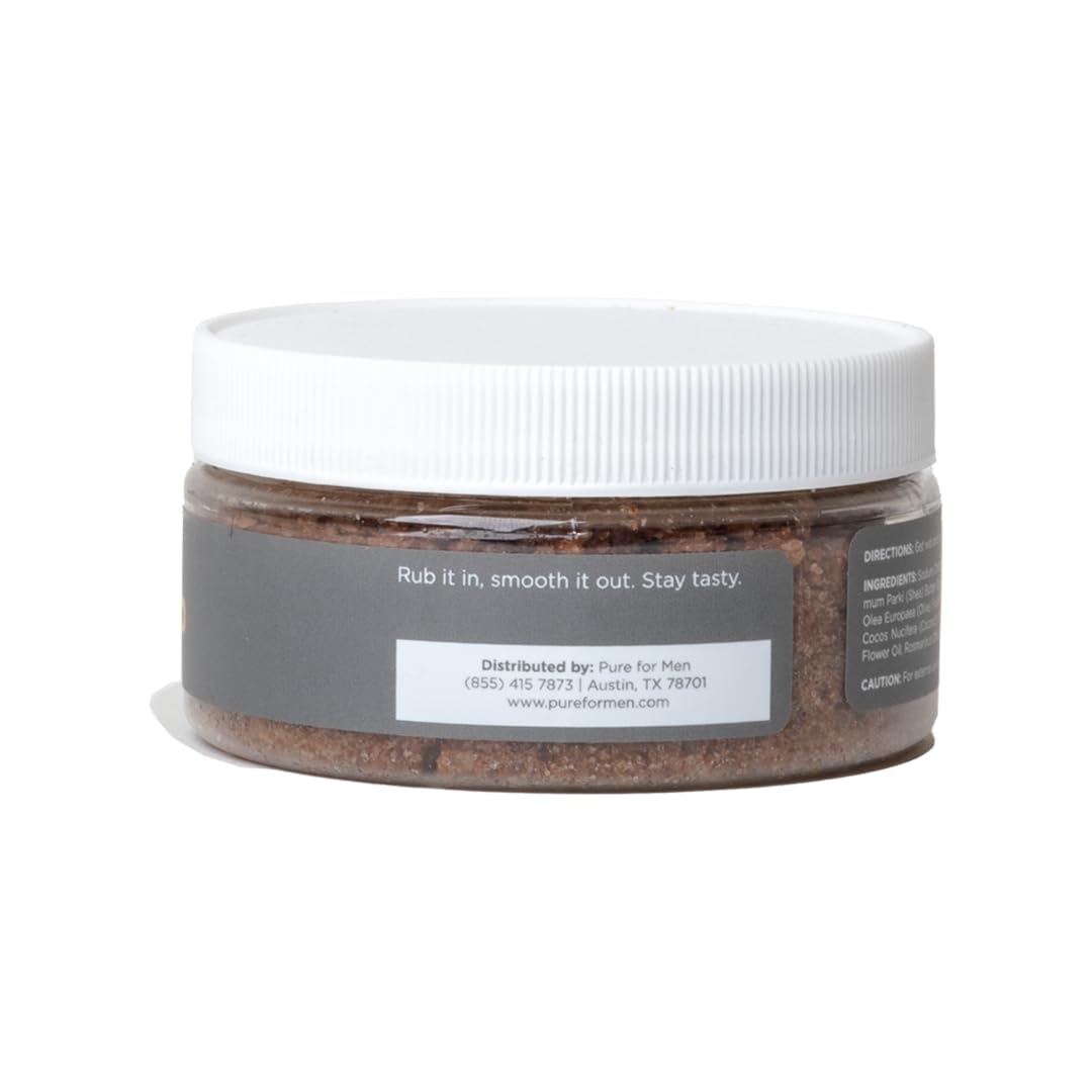 Pure for Men's Exfoliating Face & Body Scrub | Gentle & Natural Cleanser, Removes Dead Skin Cells & Leaves Skin Smooth | Lemon and Spearmint | 8 oz.
