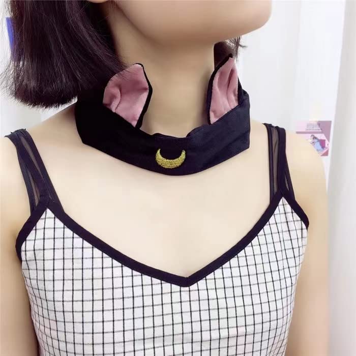 Ziper Black: Cute Cat Usagi Moon Cosmetic Hairband Shower Headband (Black)