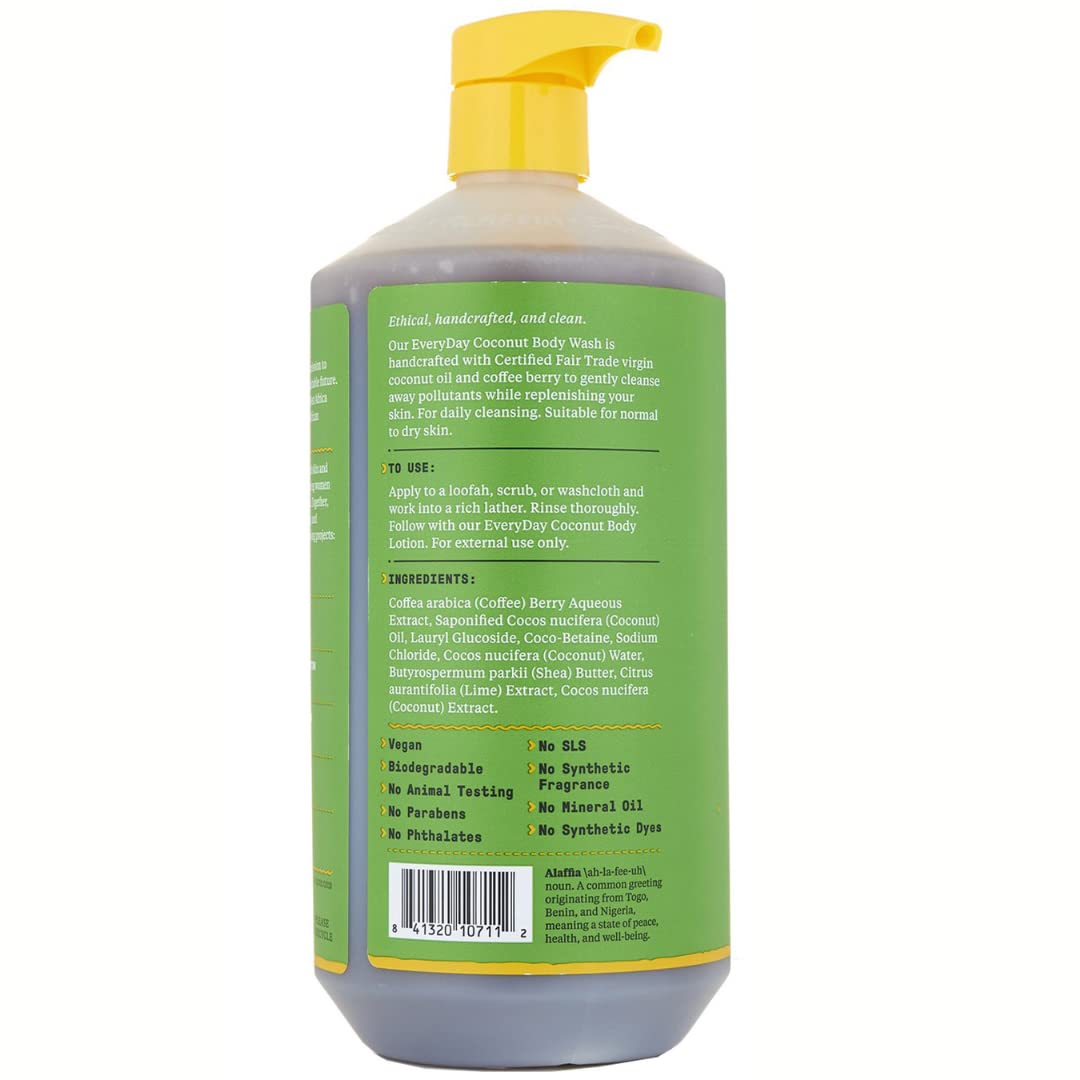 Alaffia EDC Ultra Hydrating Body Wash, Coconut Lime, 32 Oz