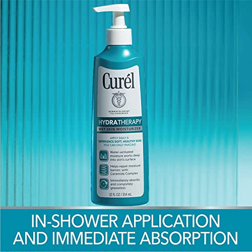Curel Hydra Therapy 12 Ounce Wet Skin Moisturizer Pump (354ml) (3 Pack)