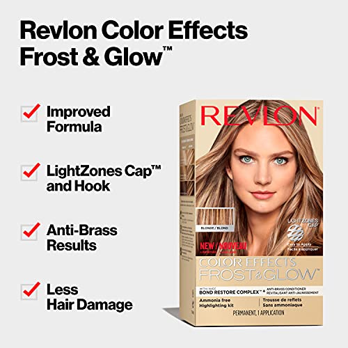 Revlon Color Effects Highlighting Kit, Permanent Hair Dye, For Balayage, Frosting, & Ombre Styling, Ammonia & Paraben Free, 20 Blonde, 8 Oz (Pack of 1)