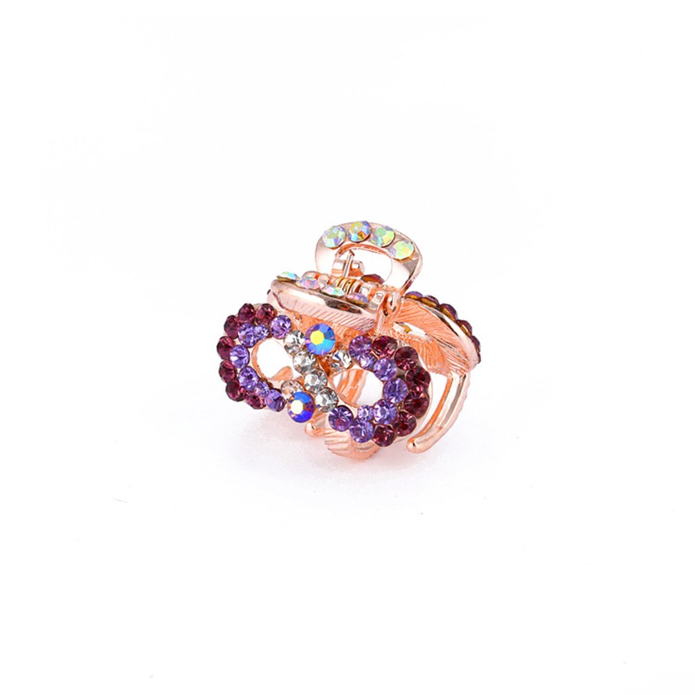Casualfashion 4Pcs Cute Korean Fashion Hair Accessories, Mini Crystal Rhinestone Hair Claws Gripper Bangs Clips Holder