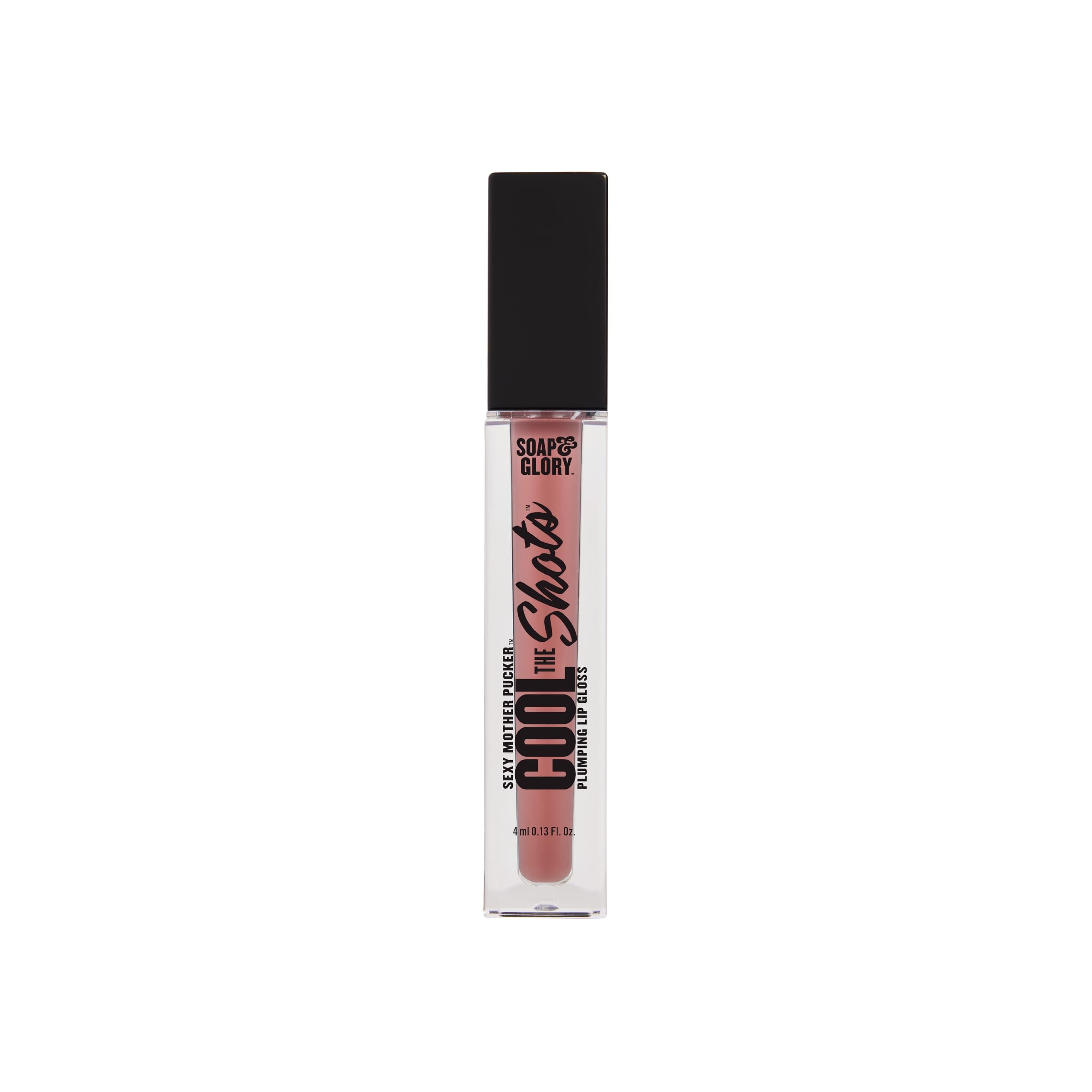 Soap & Glory SMP Cool The Shots Plumping Lip Gloss - Hydrating & Cooling Lip Plumper - Infused with Menthol & Vitamin E - High Shine, Glossy Finish - Vegan & Cruelty-Free - Nude Edition (4ml)