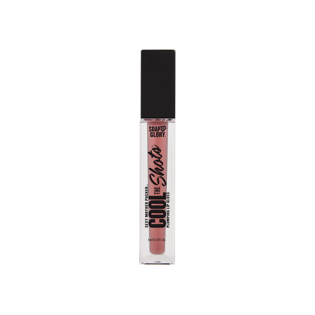 Soap & Glory SMP Cool The Shots Plumping Lip Gloss - Hydrating & Cooling Lip Plumper - Infused with Menthol & Vitamin E - High Shine, Glossy Finish - Vegan & Cruelty-Free - Nude Edition (4ml)
