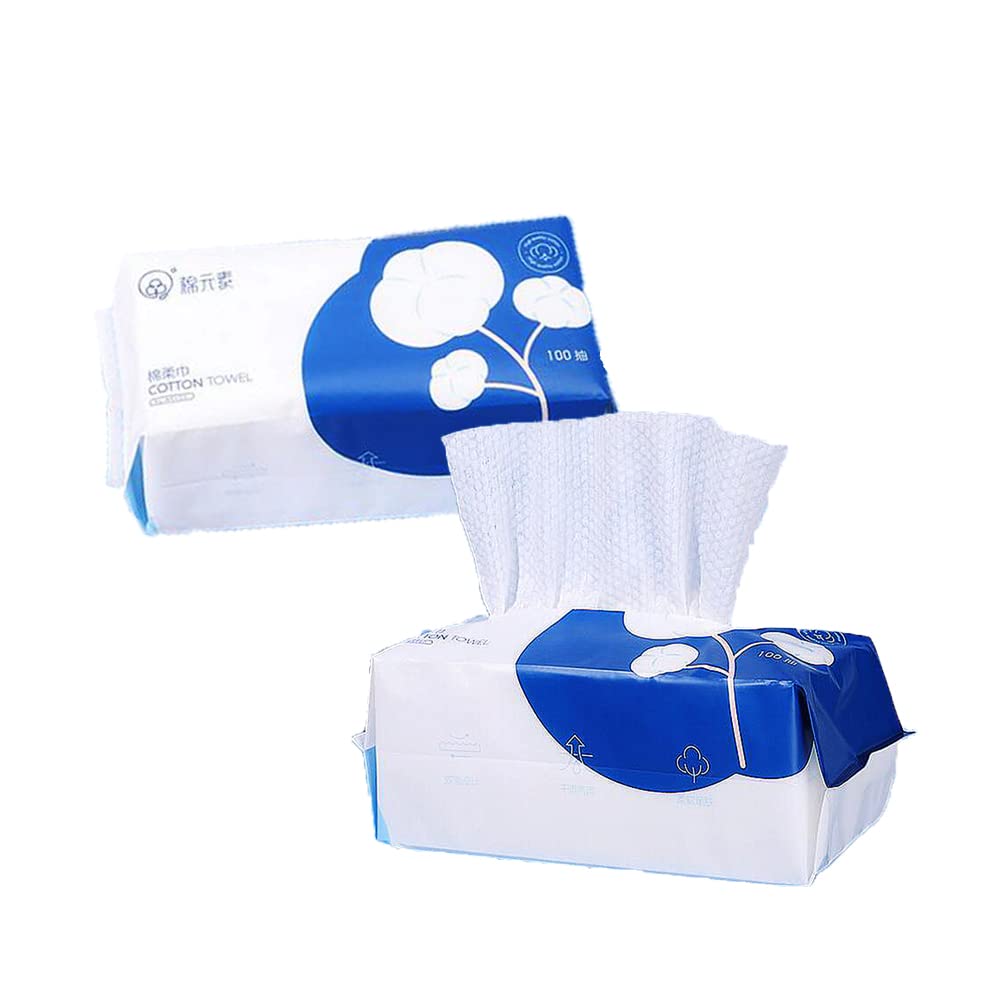 Ougeer 1 Pack Soft Cotton Pad, Removable Disposable Facial Cleansing Face Towel Non-Woven Wet And Dry Towel, Multi-Purpose Towel,Removing Makeup Cleani