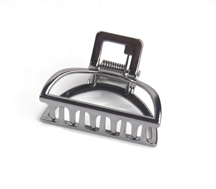 2PCS Small Solid Color Vintage Metal Hair Jaw Clips Hair Clamp Ponytail Holder Hair Claw Hairpin Accessories for Girls Lady Women (Black)