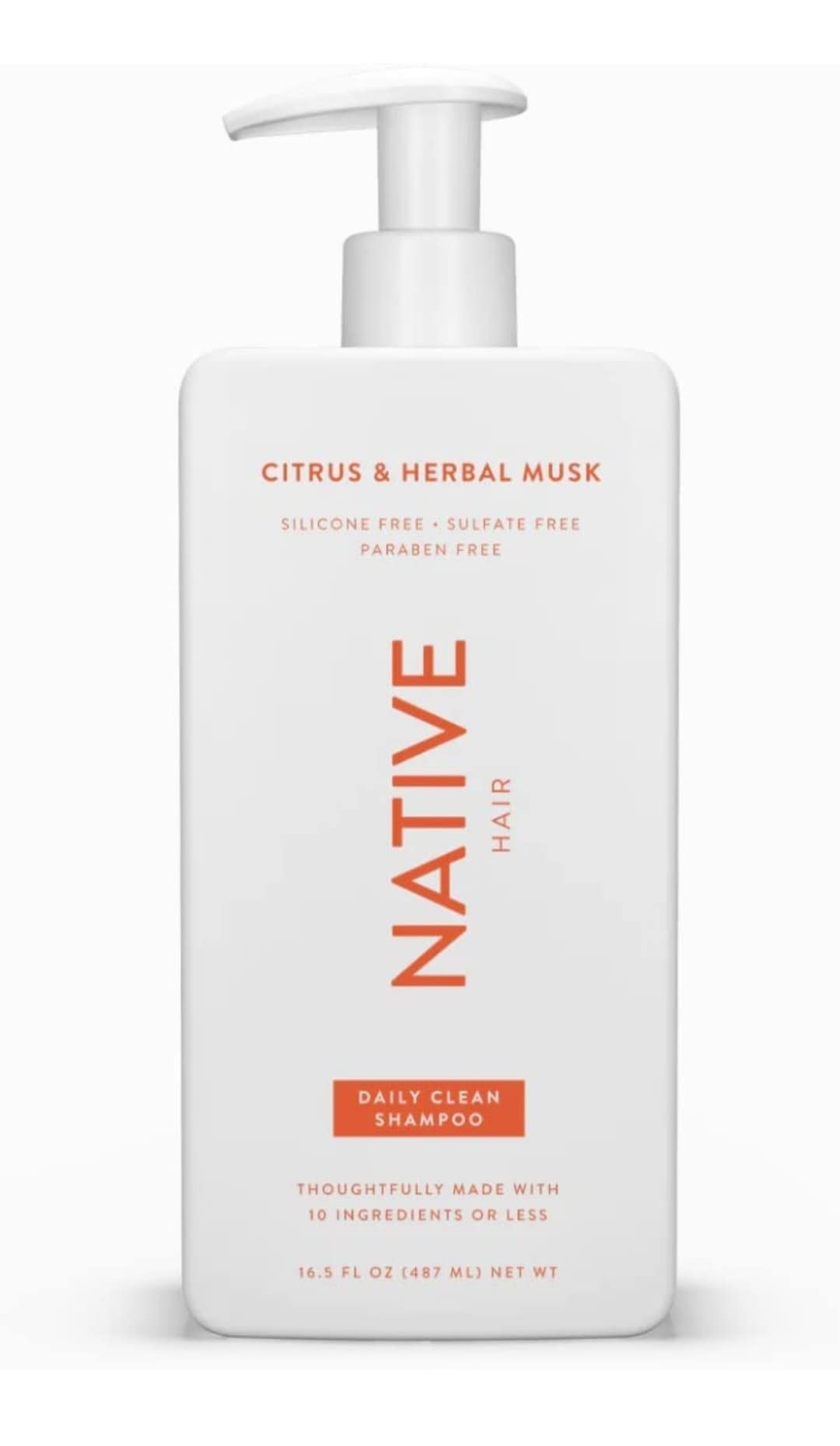 Native Citrus Herbal Musk Shampoo and Conditioner Set - Sulfate, Paraben, Dye Free, 16.5 oz (2 units, 33 Fl Oz) - Daily Cleansing, Moisturizing, Revitalizing, Strengthening Benefits for Hair