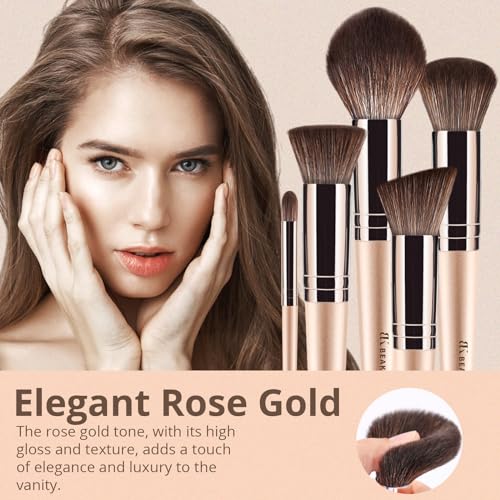 BEAKEY Vegan Makeup Brush Set: Soft Synthetic Brushes for Foundation & Eyeshadow, High-Density, Precise, Easy to Clean, Durable Handles