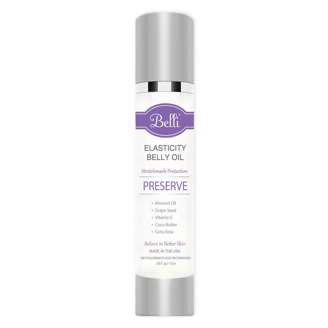 Belli Elasticity Belly Oil ââ‚¬â€œ Stretch Mark Protection for Smooth, Healthy Skin ââ‚¬â€œ OB/GYN and Dermatologist Recommended ââ‚¬â€œ 3.8 oz.