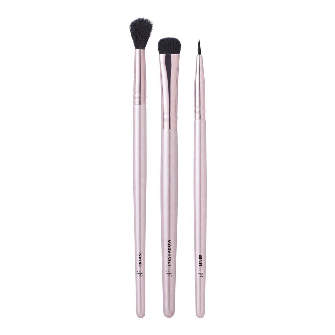 e.l.f. No Budge Brush Trio, 3-Piece Eyeshadow Brush Set For Applying & Blending Color, Use With The No Budge Cream Eyeshadows, Vegan & Cruelty-Free